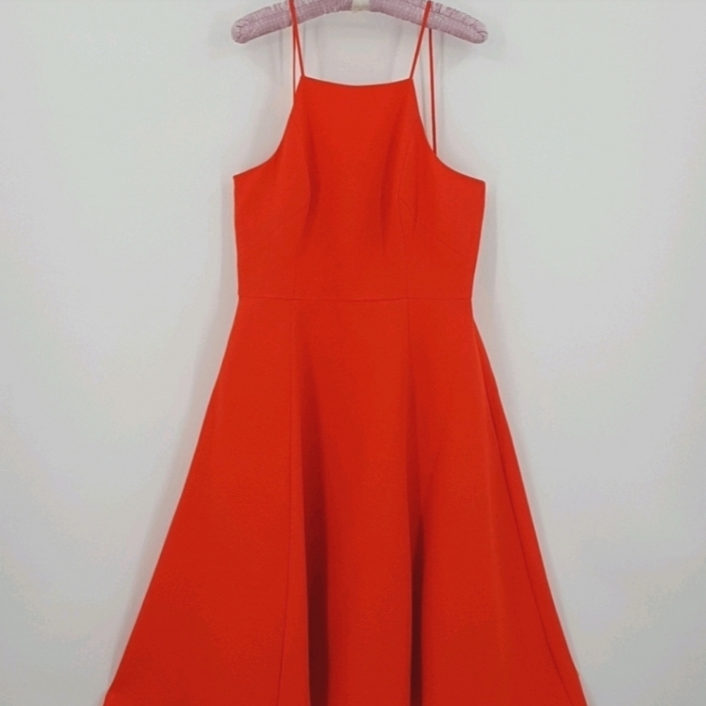 Black Halo Bright Red  Sheath Midi Dress Sz12